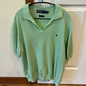 Men’s Polo Short Sleeve Green Shirt XXL 100% Pima Cotton Knit